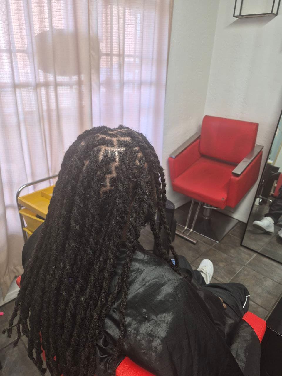 Locs Retwist & 2 Strand Twist on natural hair - Milly's FAB Tucson salon