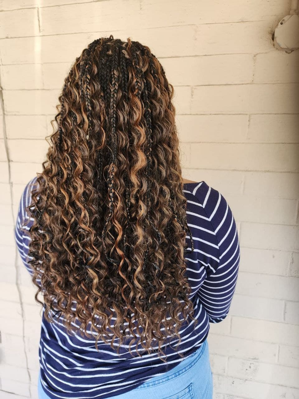 Boho Box Braids protective hairstyle - Milly's FAB Hair Salon Tucson