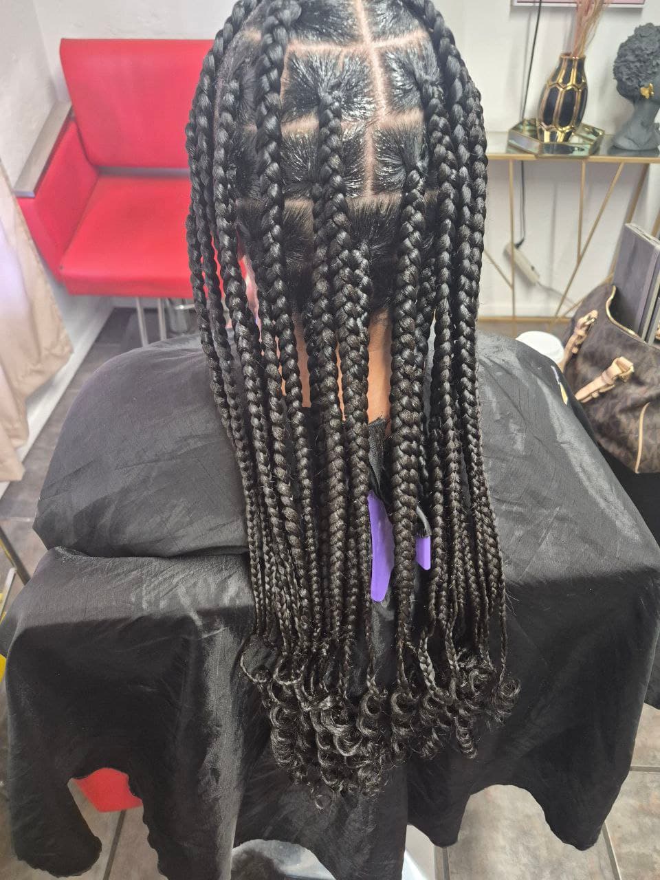 Jumbo Box Braids protective style - Tucson hair braiding by Milly's FAB