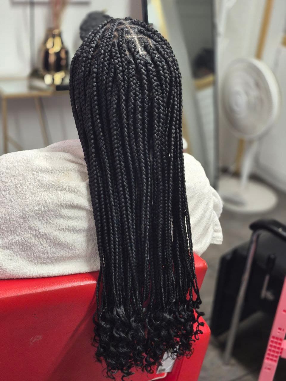 Beautiful medium box braids hairstyle - East Tucson salon
