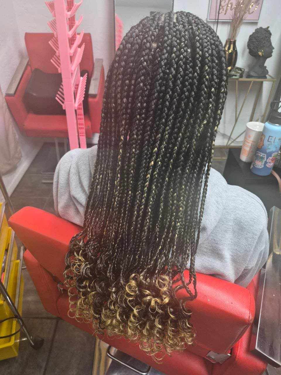 Medium Box Braids protective hairstyle - Milly's FAB Hair Salon Tucson