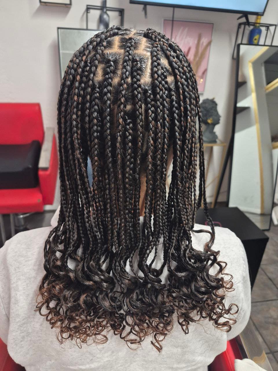 Medium Box Braids on natural hair - Milly's FAB Tucson salon