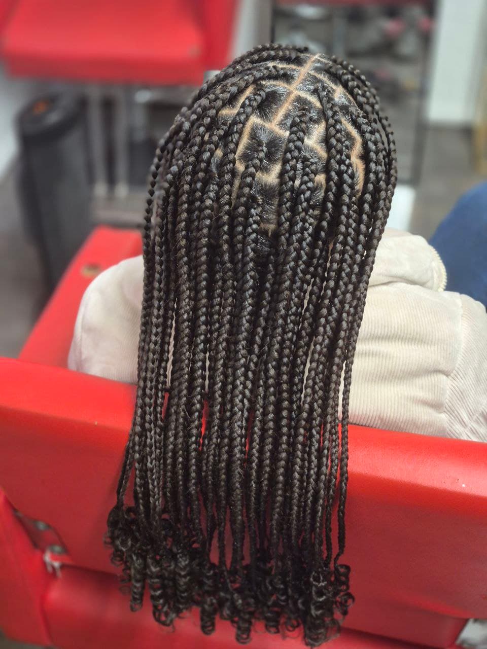 Medium Box Braids protective style - Tucson hair braiding by Milly's FAB