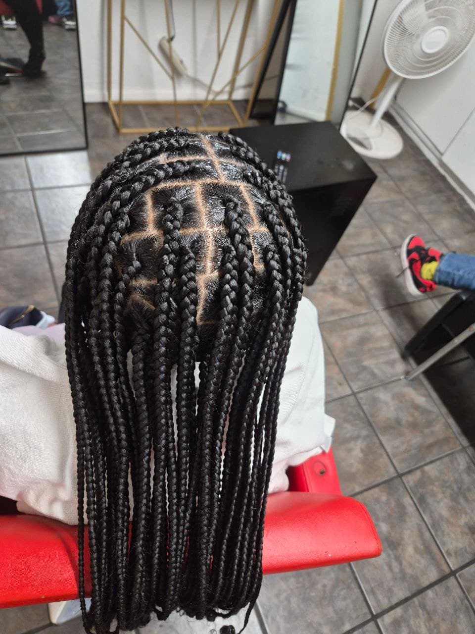Beautiful medium box braids hairstyle - East Tucson salon