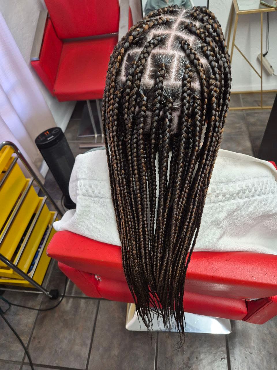 Beautiful medium box braids hairstyle - East Tucson salon