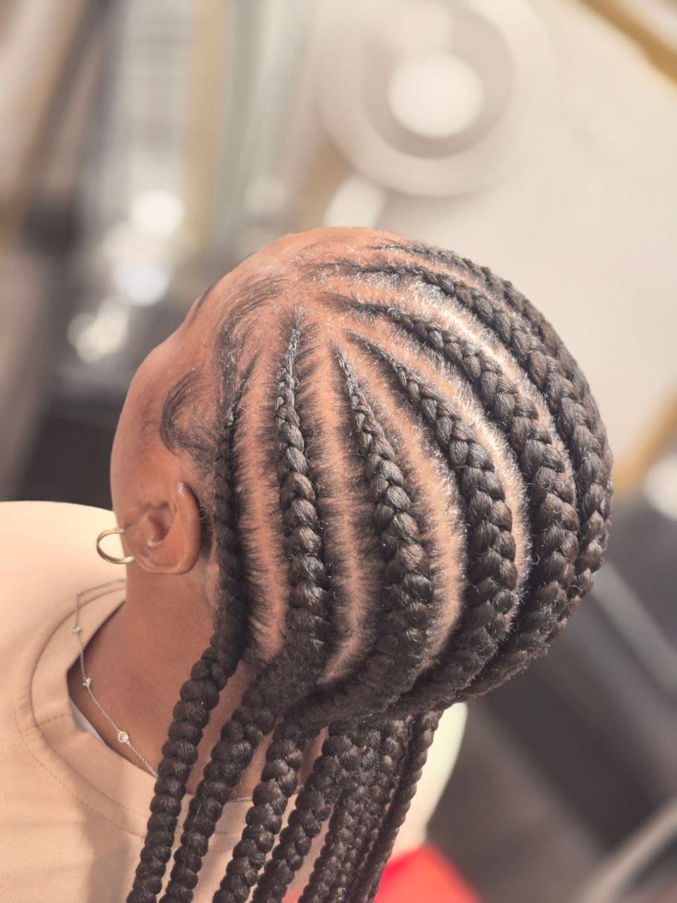Female Cornrows protective hairstyle - Milly's FAB Hair Salon Tucson