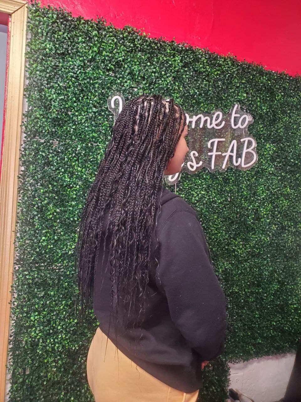 Goddess Box Braids on natural hair - Milly's FAB Tucson salon