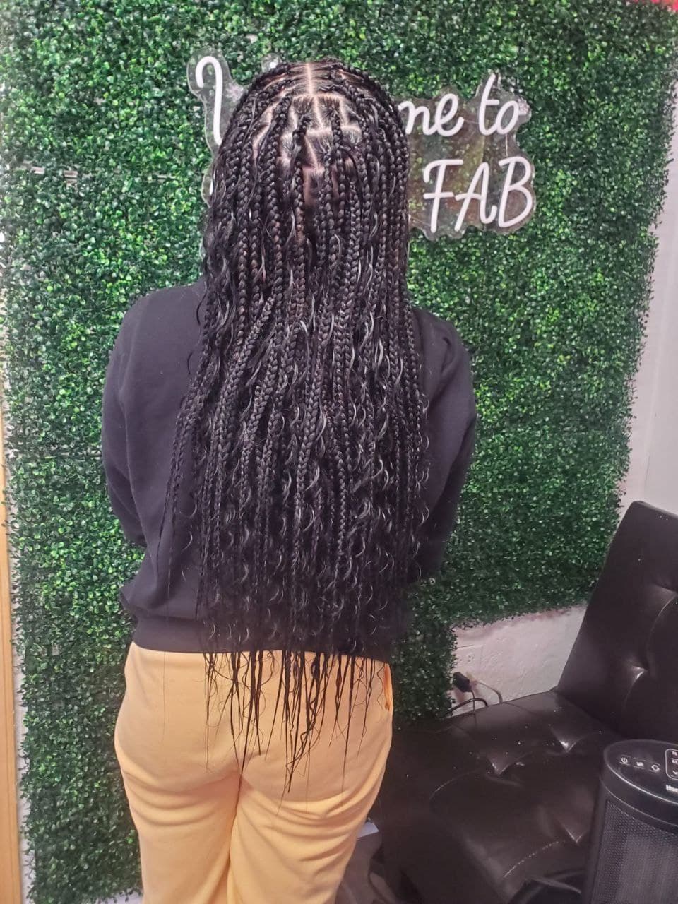 Goddess Box Braids protective style - Tucson hair braiding by Milly's FAB