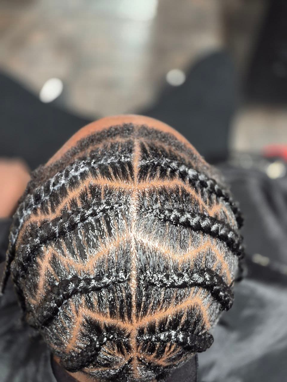 Pop Smoke Stitch Braids on natural hair - Milly's FAB Tucson salon