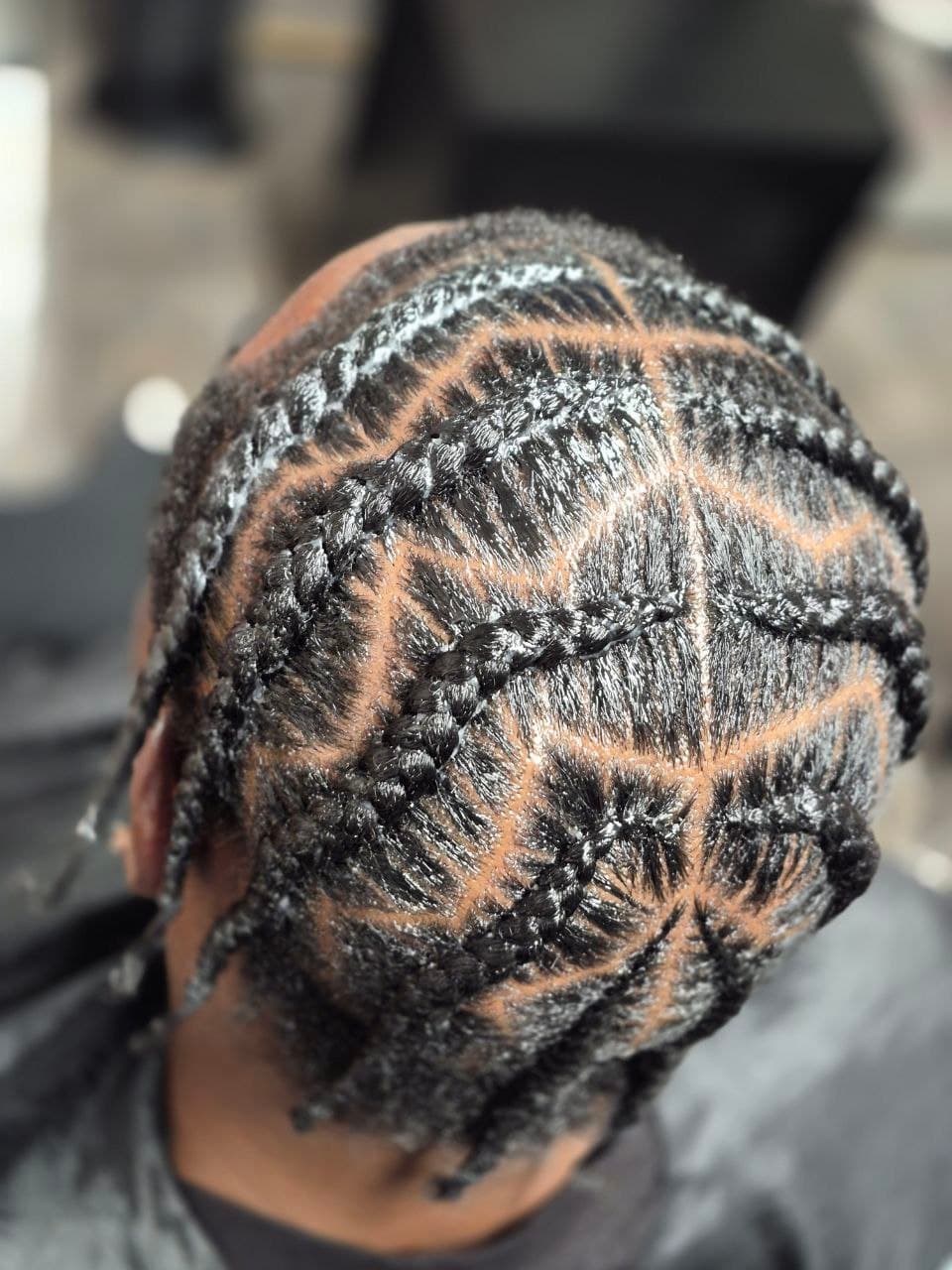 Professional pop smoke stitch braids for natural hair in Tucson AZ