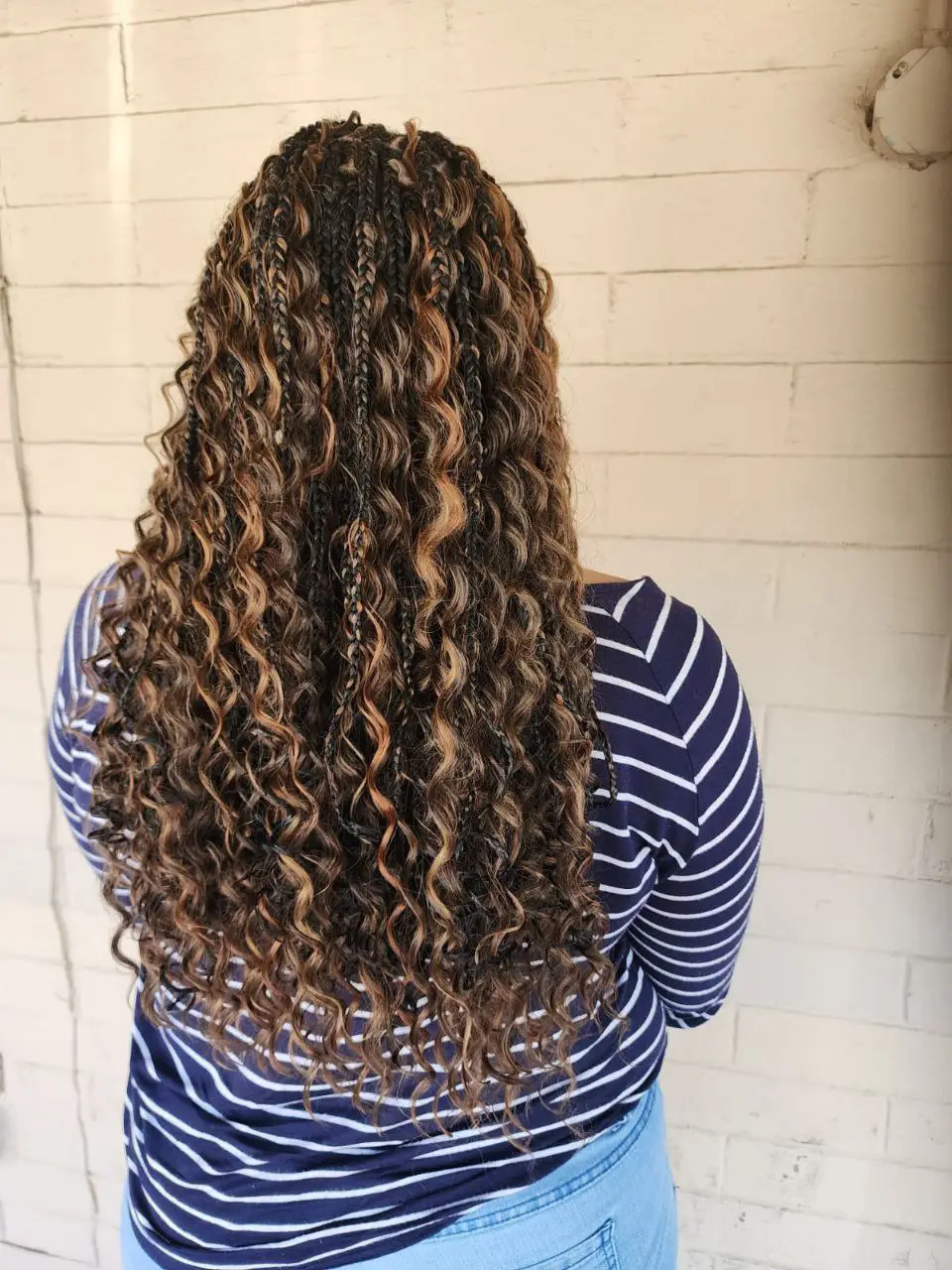 Boho Box Braids protective hairstyle - Milly's FAB Hair Salon Tucson